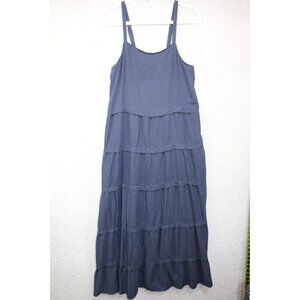 Rachel Zoe Strappy Linen Blend Tiered Maxi Dress-Size Medium-Lined-BOHO